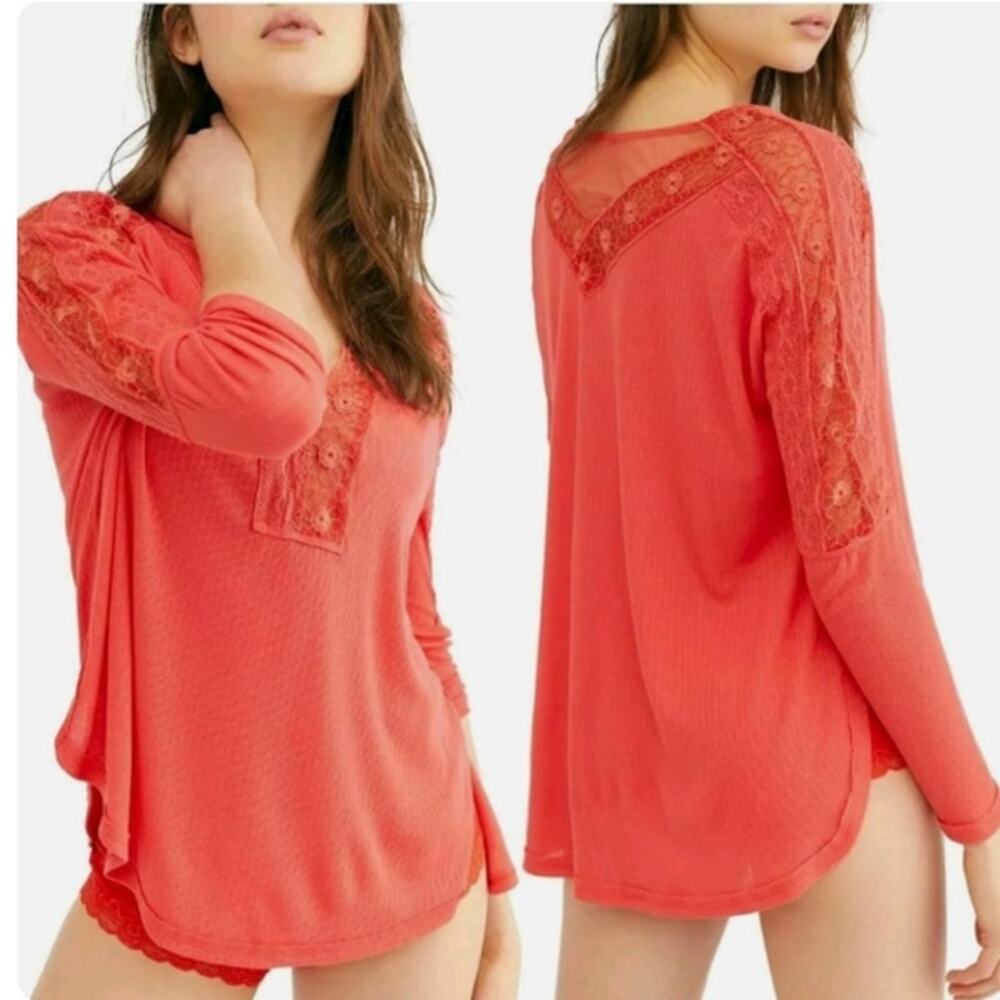 Free People Lola Lace Flowy Top - Small